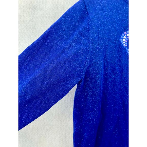 Bob Mackie Size Large Sweater Embroidered Bow Metallic Sparkle Art To Wear Blue - Picture 5 of 9